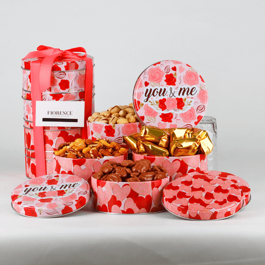 "You & Me" Gift Tower with Pistachios, Walnuts and More