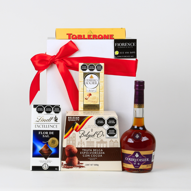 Exquisite Gourmet Gift with Imported Cognac and Chocolates