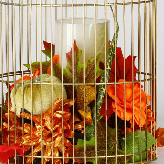 Golden Fall LED Candle Ornament