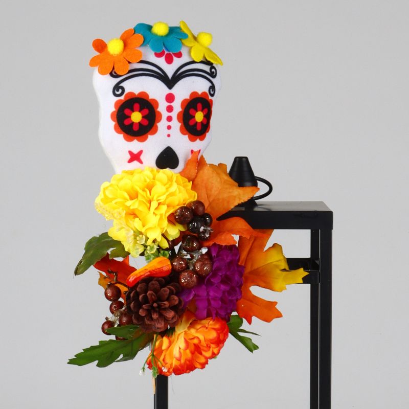 Autumn Glow Lantern with Sugar Skull