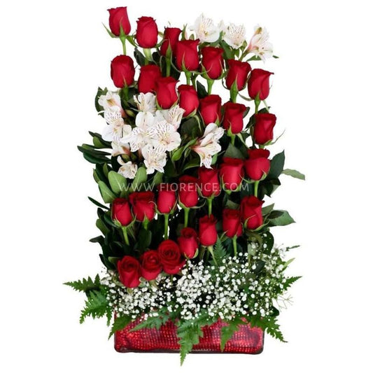 "Romantic" 24 Red Roses Arrangement