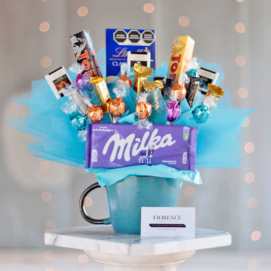 Candy Bouquet with Chocolates in a Large Ceramic Mug - Giftbaskets México