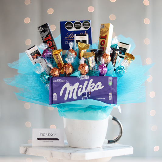 Candy Bouquet with Chocolates in a Large Ceramic Mug - Giftbaskets México