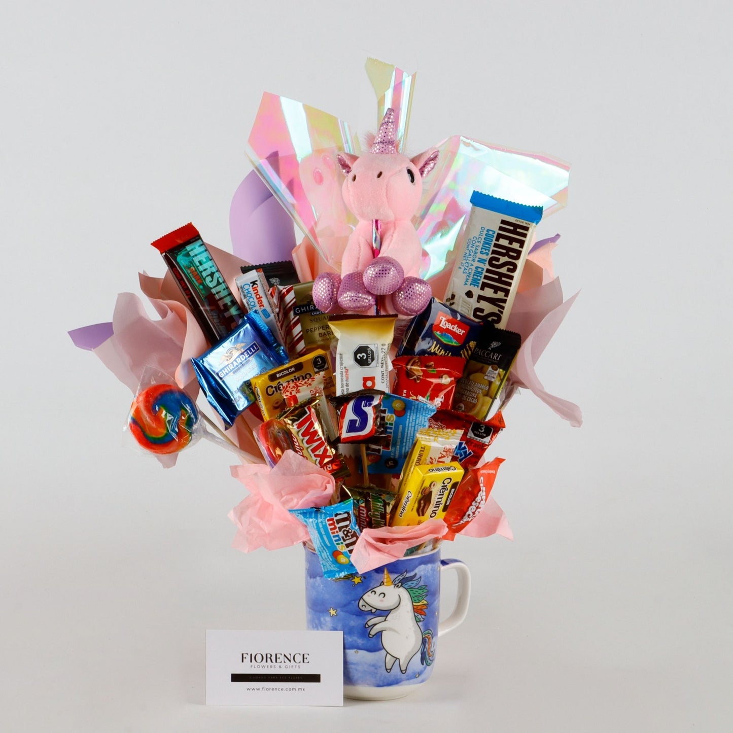 Magical Candy Bouquet with Unicorn Plush.