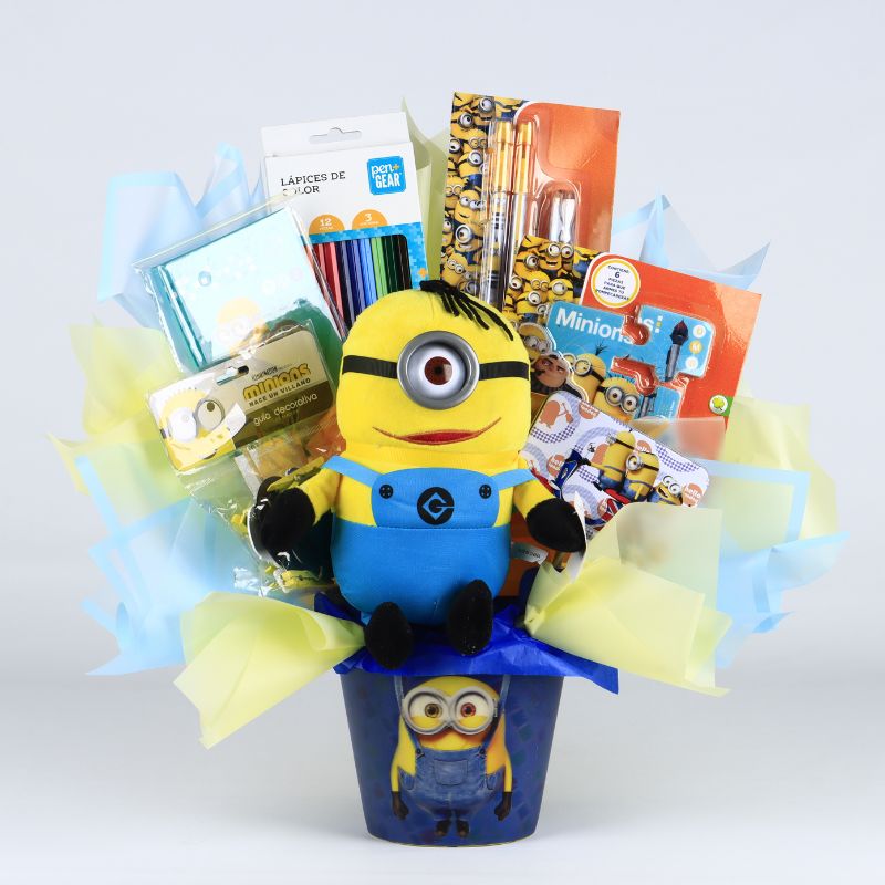 Surprise Bouquet "Back to School with Minions" - Giftbaskets México