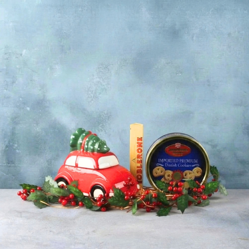 Christmas Red Car Gift Set with Cookies & Toblerone