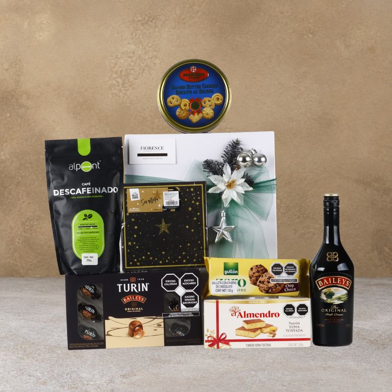 "Sweet Baileys & Coffee" Christmas Gourmet Gift Box: Liqueur, Chocolates and Fine Biscuits-2
