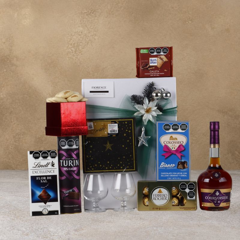 Courvoisier & Dark Chocolate Christmas Gift Box: Fine Cognac & Dark Cocoa Selection-2