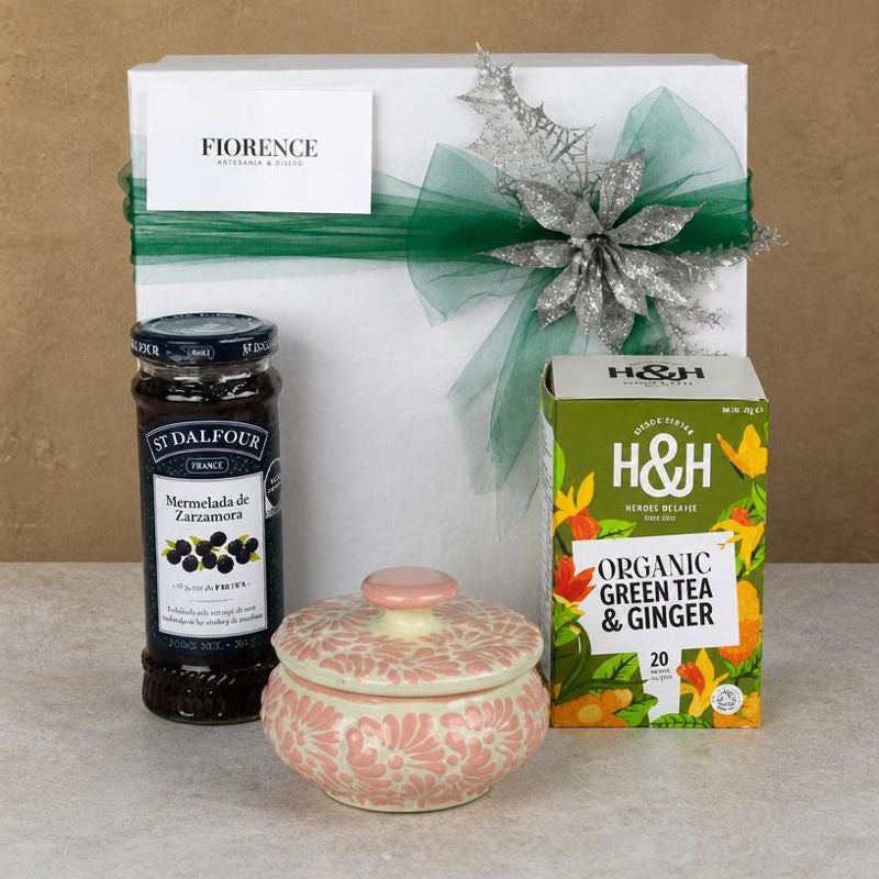 Sweet Christmas Gift | Gourmet Tea, Jam, and a Talavera Trinket Box
