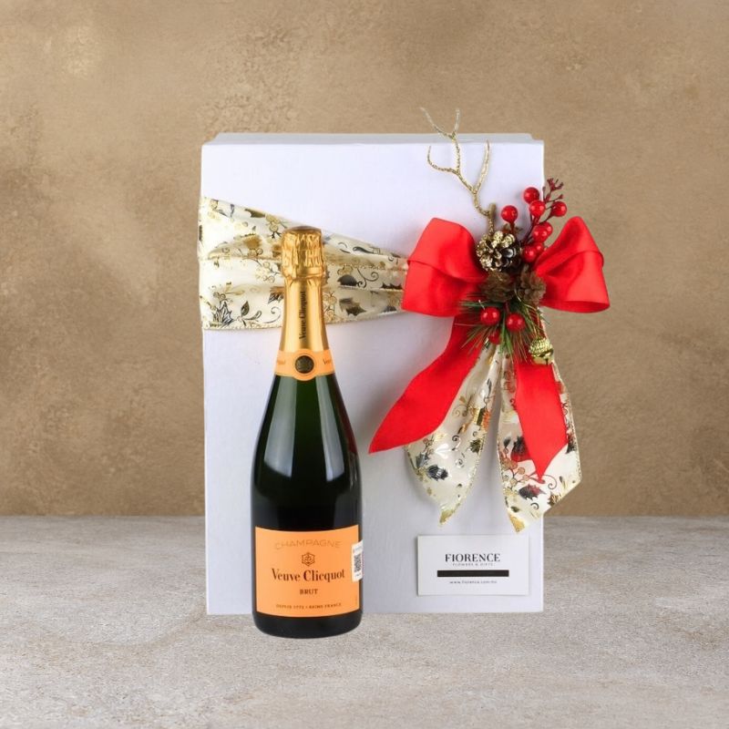 Christmas Gourmet Gift "Champagne & Serrano" Luxury Gift Box: Veove Clicquot & Premium Pairing-2