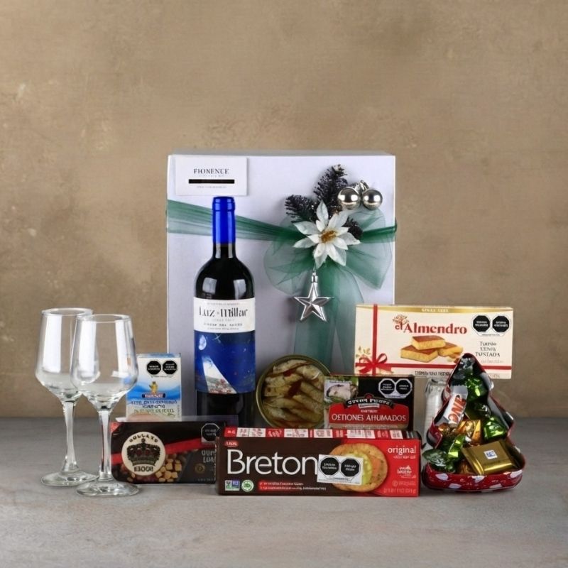 Christmas gourmet gift with Ribera del Duero red wine and premium gourmet products-2