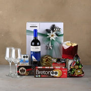 Christmas gourmet gift with Ribera del Duero red wine and premium gourmet products