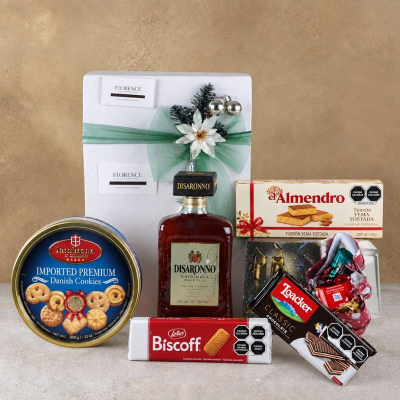 Christmas Gift with Italian Liqueur Amaretto Disaronno and Cookies-2