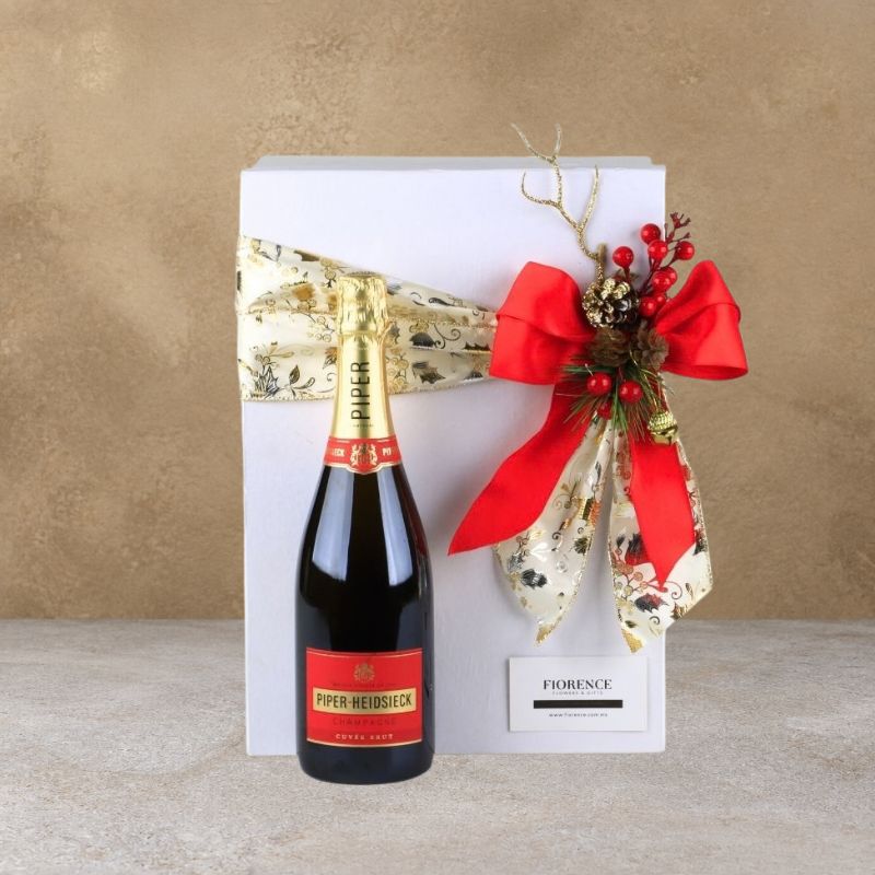 Christmas Gourmet Gift "Champagne & Serrano" Luxury Gift Box: Piper Herdsieck & Premium Pairing-2