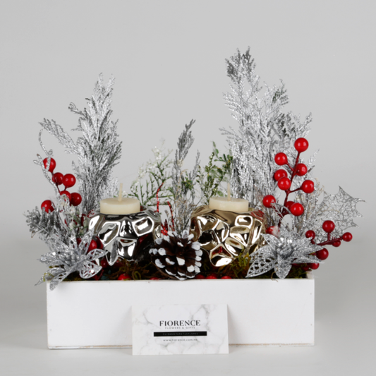 Elegant Christmas Centerpiece with LED Candles
