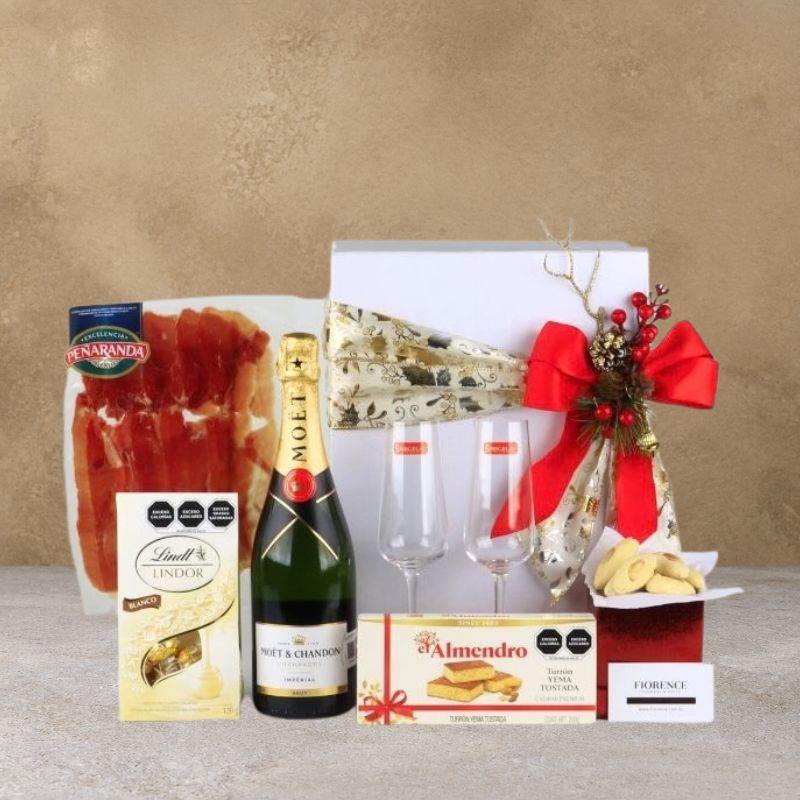 Christmas Gourmet Set "Champagne & Serrano" Luxury Gift Box: Moët & Chandon Imperial & Premium Pairing-1