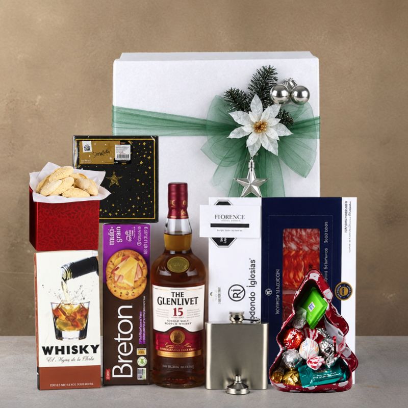 Christmas Gourmet Gift Box with The Glenlivet 15 Whisky and Spanish Charcuterie-2