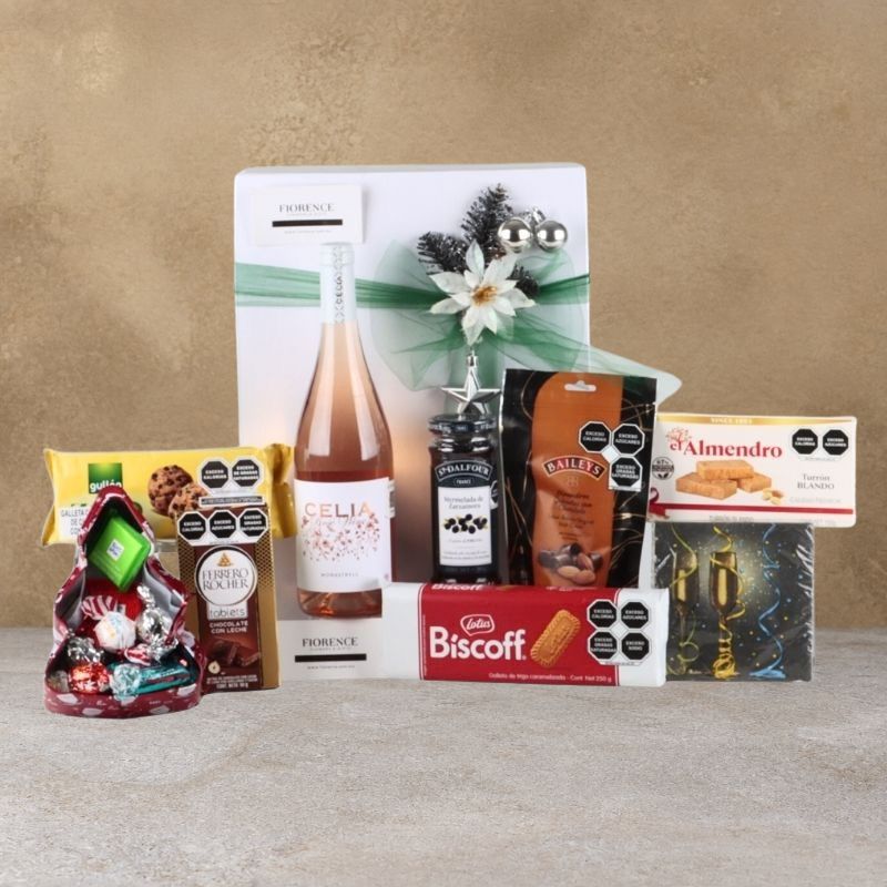 Gourmet Christmas Rosé Box | Celia Wine, Ferrero Rocher & Select Snacks