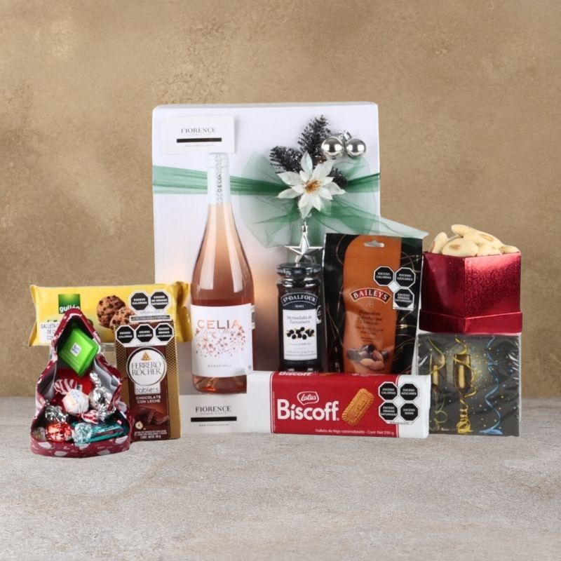 Gourmet Christmas Rosé Box | Celia Wine, Ferrero Rocher & Select Snacks