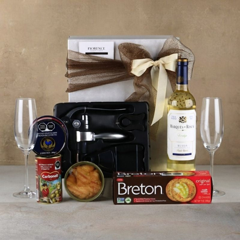 Luxury Spanish White Wine Marqués del Riscal & Gourmet Gift Set