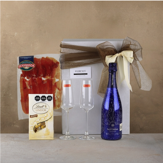 "Champagne & Serrano" Luxury Gift Box: Taittinger Nocturne & Premium Pairing