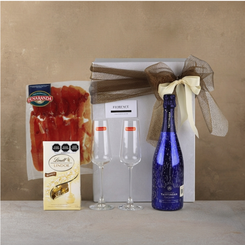 "Champagne & Serrano" Luxury Gift Box: Taittinger Nocturne & Premium Pairing