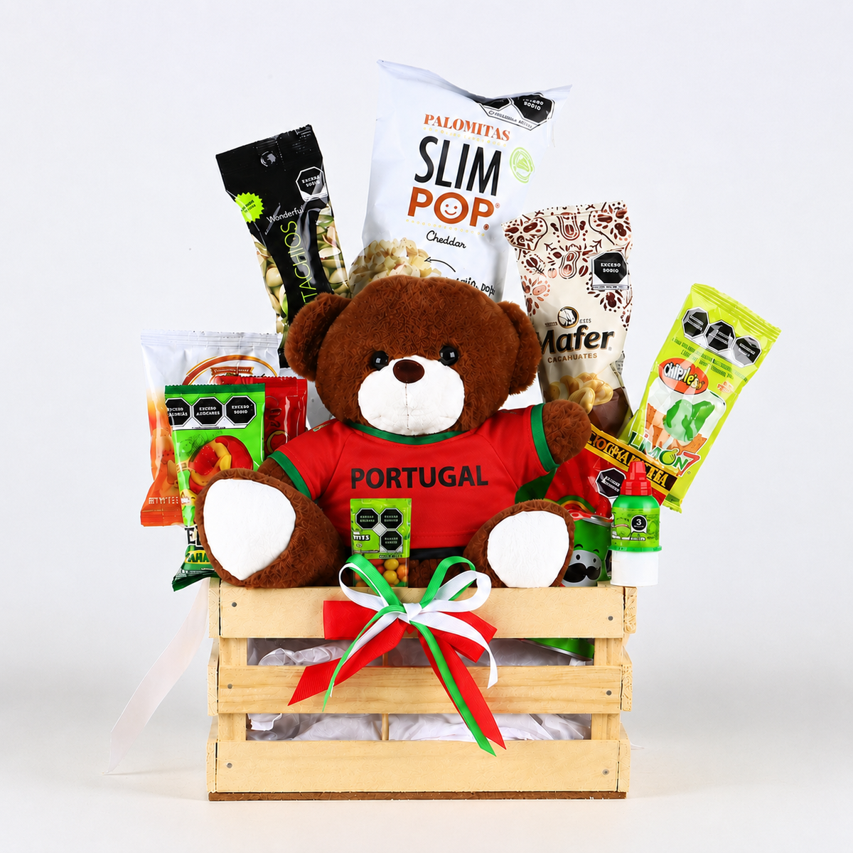 "World Cup Fan" Customizable Gift Crate: Snacks & Personalized Teddy Bear-6