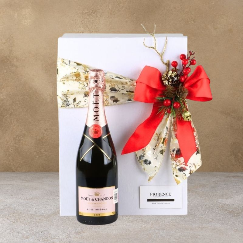 Christmas Gourmet Set "Champagne & Serrano" Luxury Gift Box: Moët & Chandon Rosé Imperial & Premium Pairing-2