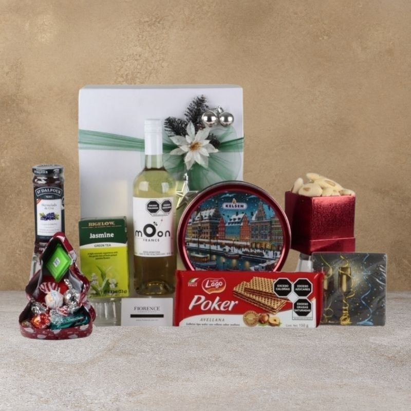 Special Christmas Gourmet Gift with Moon France Wine and Delicacies-2