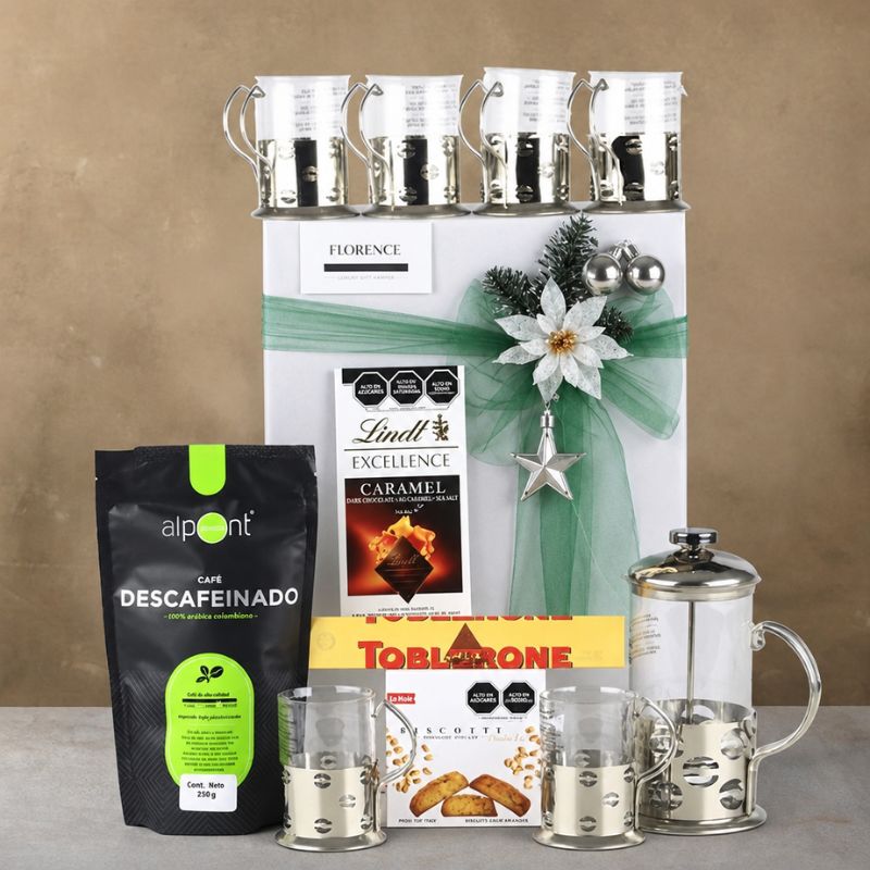 "Coffee & Co." Gourmet Gift Set: French Press, Chocolates & Biscotti