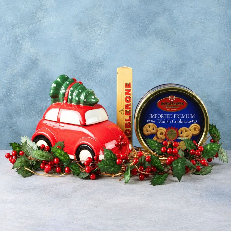 Christmas Red Car Gift Set with Cookies & Toblerone