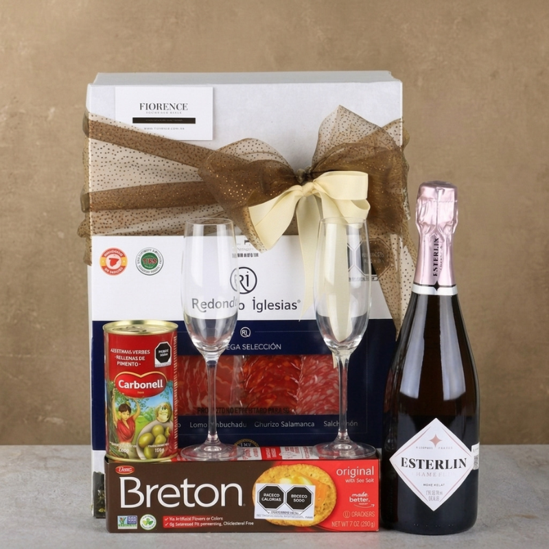 "Rosé & Savory" Gourmet Gift Box: Sparkling Wine & Charcuterie