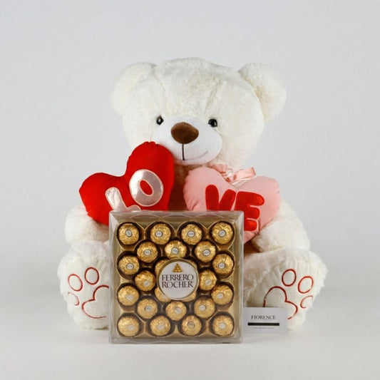 White Love Hug Bear