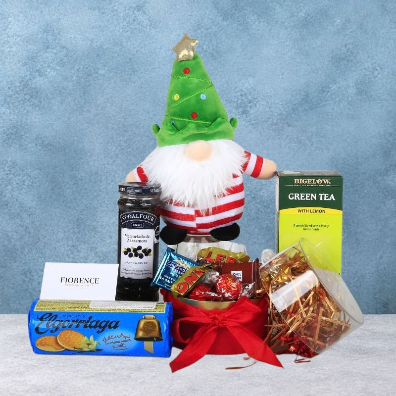 Christmas Elf Plush with St. Dalfour Jam and Gourmet Treats-1