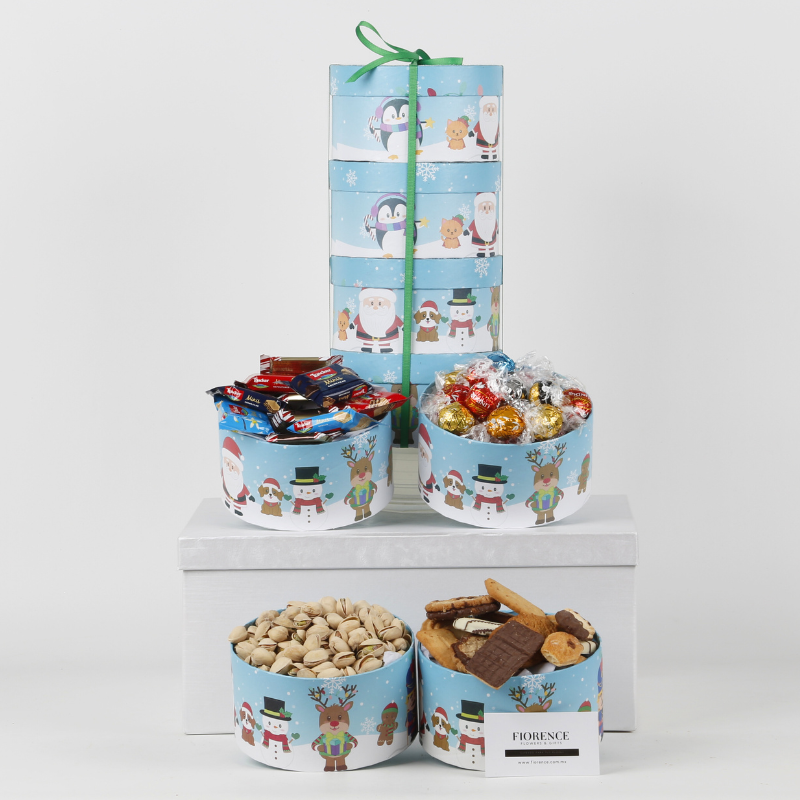 Gift Tower with Cookies for Christmas and More