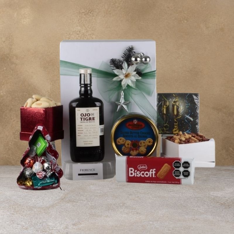 Luxury Christmas Box Mezcal Cream Ojo de Tigre with Sweet Selection and Mixed Walnuts-2
