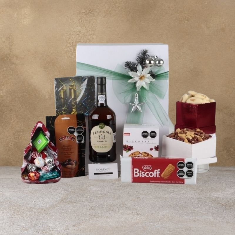 Premium Christmas Gift: Ferreira Porto Wine with Chocolates and Gourmet Cookies-2