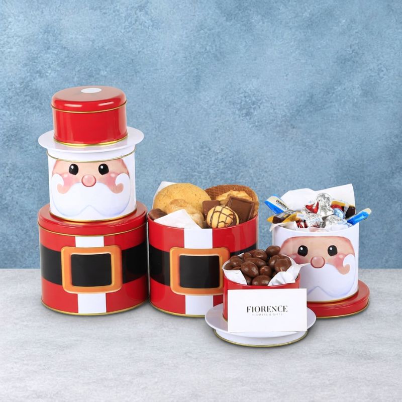 Santa Christmas Tower with Cookies and Chocolates