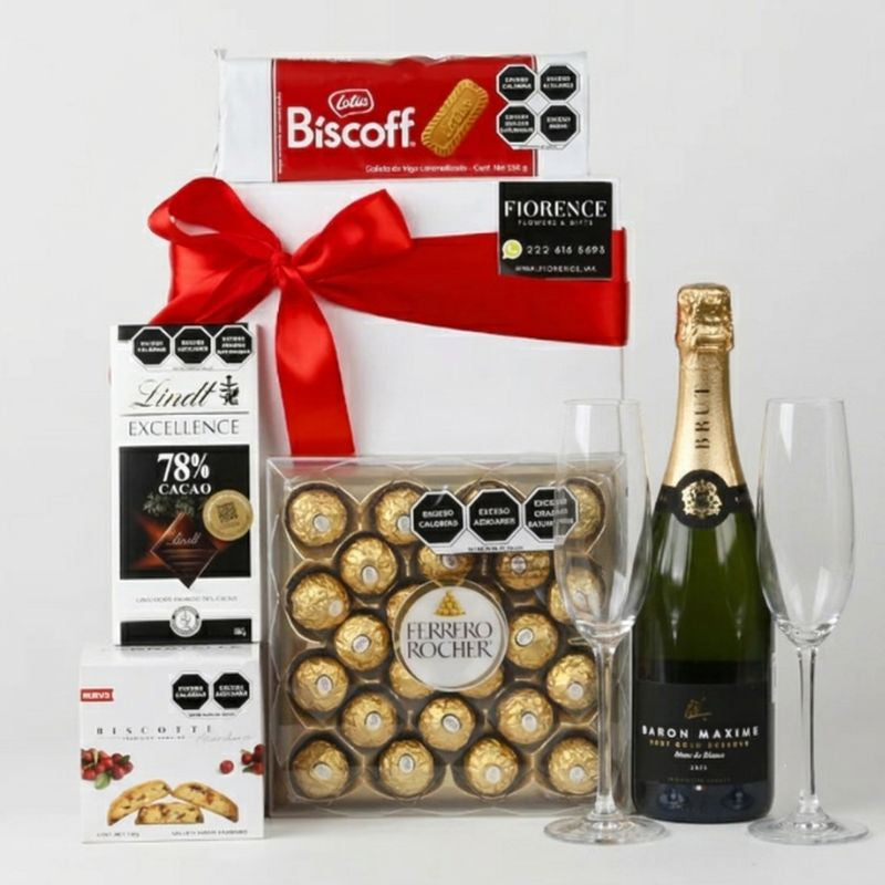 Sweet Gourmet Gift with Baron Maxime Sparkling Wine