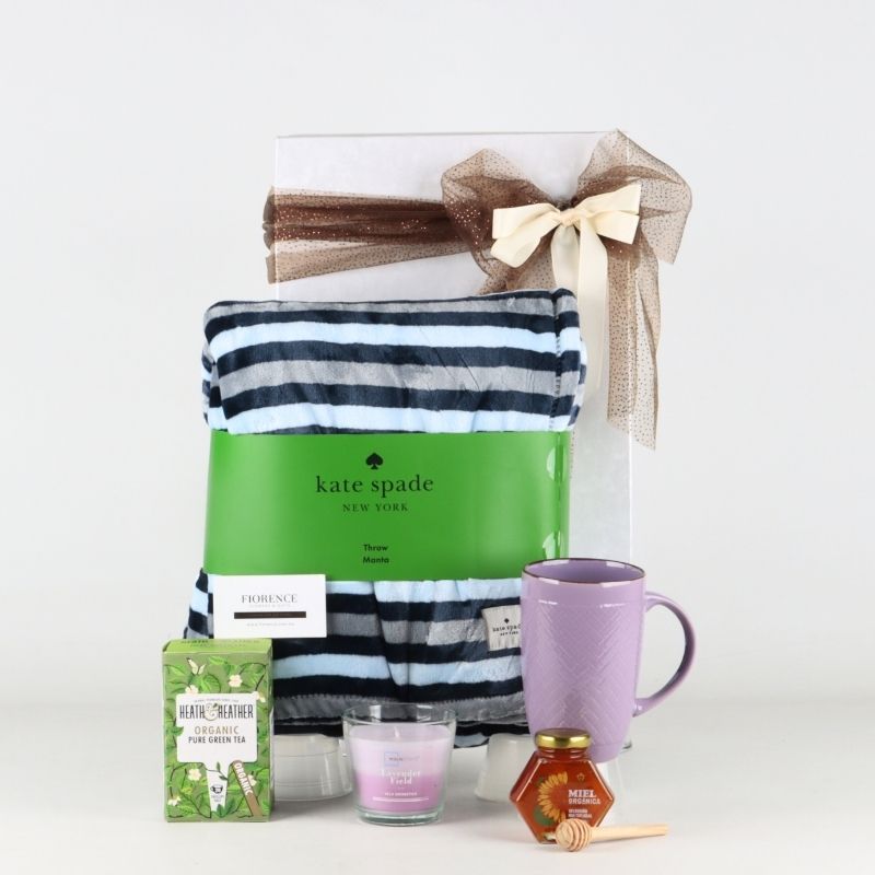 Cozy Moments Gift Set – Kate Spade Blanket, Tea and Honey-1