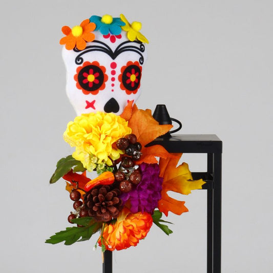 Autumn Glow Lantern with Sugar Skull