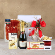 Premium Christmas Gourmet Gift "Champagne & Serrano" Luxury Gift Box: Taittinger & Premium Pairing