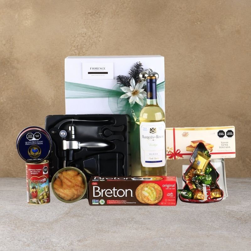 Luxury Spanish White Wine Marqués del Riscal & Gourmet Christmas Gift Set-1