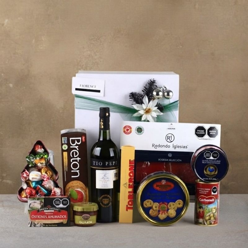 Christmas Gift Box with Tio Pepe Palomino Fino Spanish Sherry and Charcuterie-2