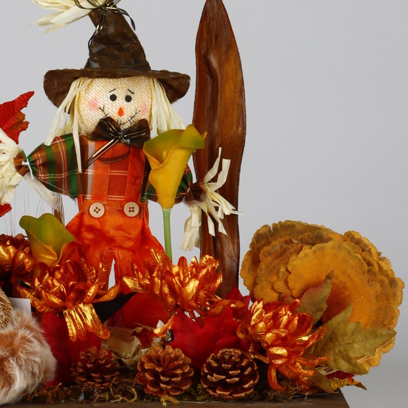 Fall Centerpiece with Fox Puppy & Scarecrow
