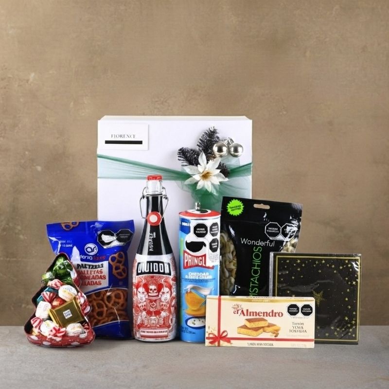 Christmas Gift Box with Vividor Spanish Red Wine Spritzer and Snacks