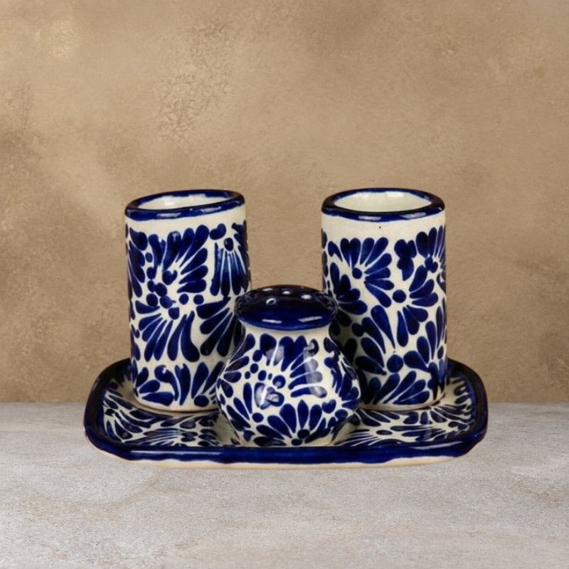 Christmas Gift Box with 1800 Añejo Tequila and Talavera Shot Glasses-3