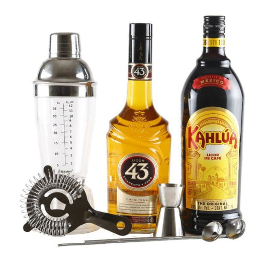 Cocktail Kit with Liquor 43, Original Kahlúa & Gourmet Coffee - Giftbaskets México