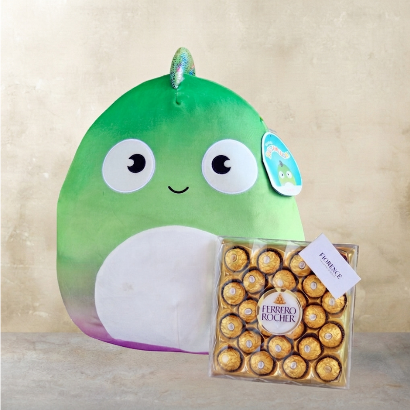 Squishmallows Chameleon with Chocolates