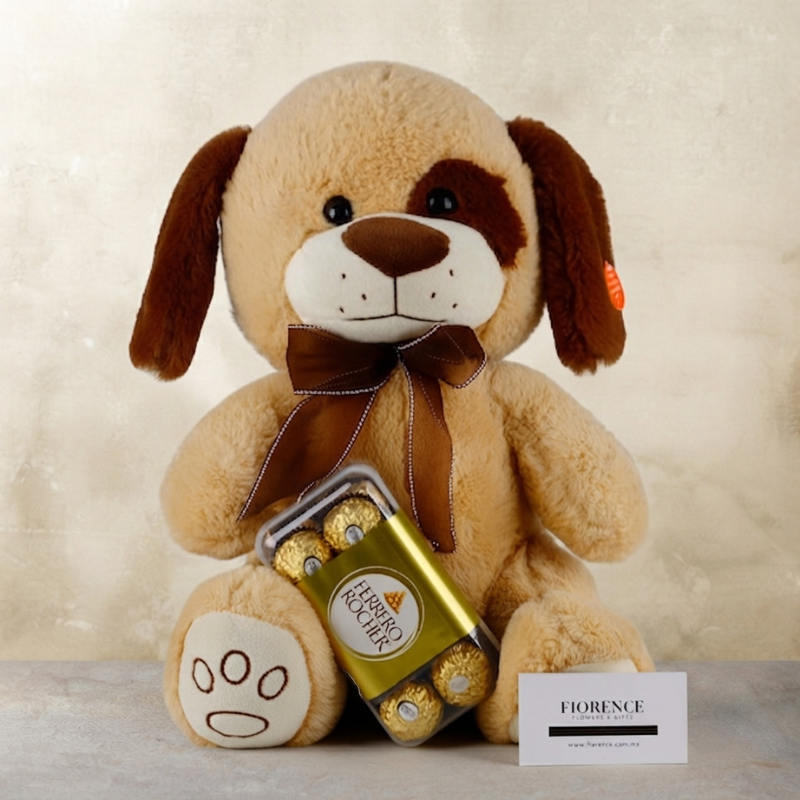 Puppy In Love with Chocolates